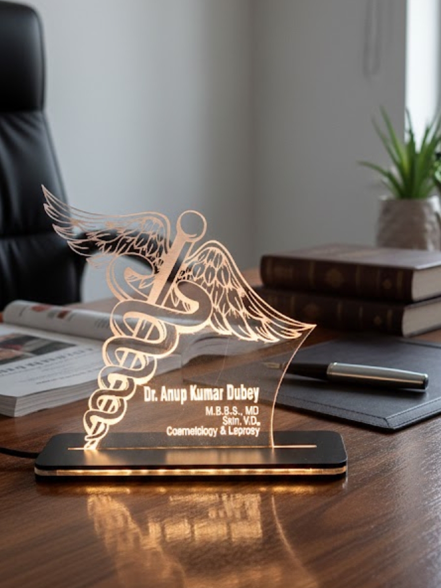 Acrylic Laser Engraved Table Sign Stand